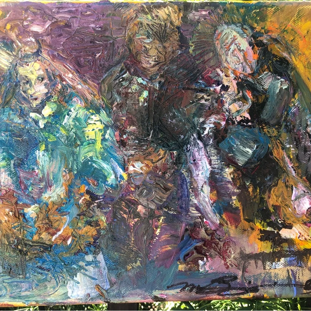 Original encaustic oil painting spiritual symbolism OOAK signed and sealed - Picture 2 of 2